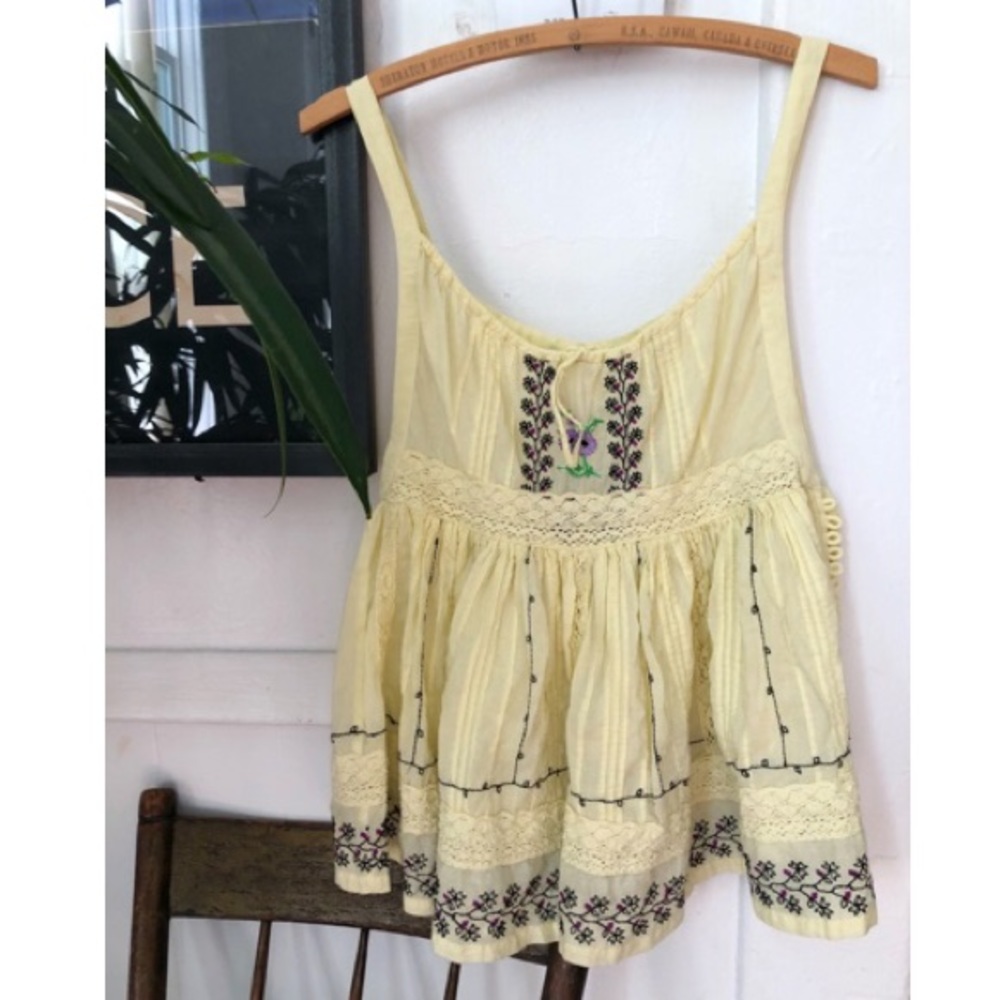 Free People Boho Hippie peasant top